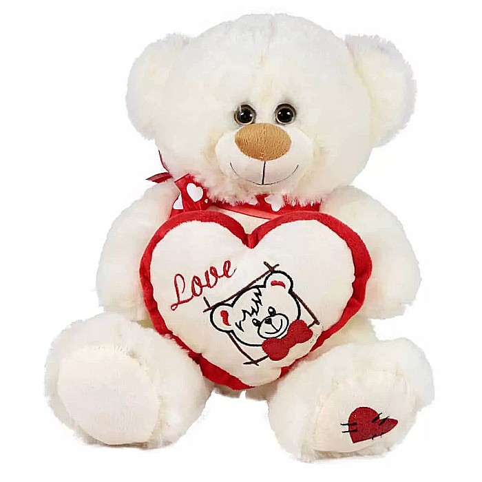 Urs inima alb 30cm 040194-1 [1]