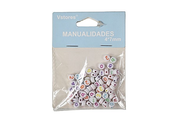 Accesorii craft margele albe rotunde cifre 101308 [1]