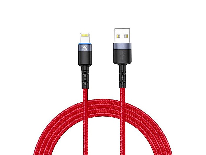 Cablu tellur lightning cu led 3a 1.2m rosu tll155354 [1]