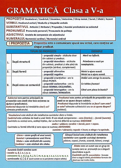 Plansa. Gramatica. Clasa I [1]