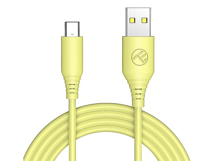 Cablu silicon tellur usb to type-c 3a 1m galben tll155400 [1]