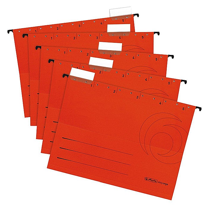 Dosar suspendat A4 carton rosu 5 buc /set Herlitz [1]