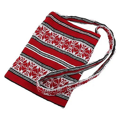 Traista cu baier artizanat rosu 30x22cm [1]