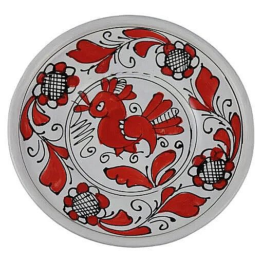Farfurie ceramica rosu negru 13cm [1]
