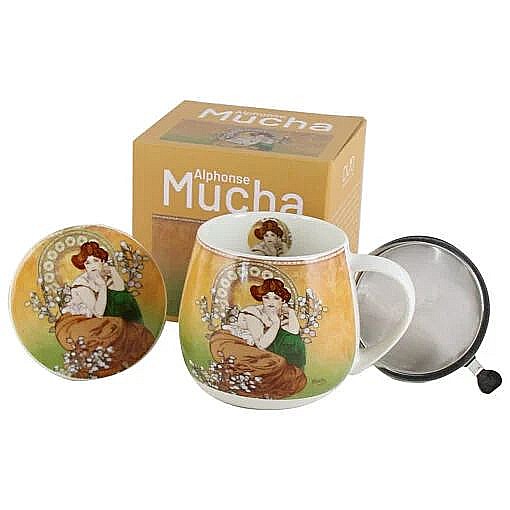 Cana portelan cu infuzor metalic si capac 430 ml topaz [1]
