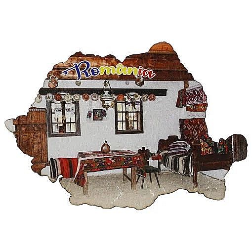 Magnet frigider din lemn harta Romaniei 9x6cm mgs019 [1]