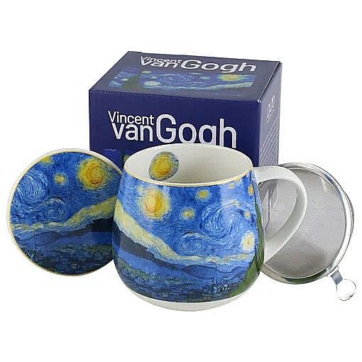 Cana portelan cu infuzor metalic si capac 430 ml starry nigh [1]