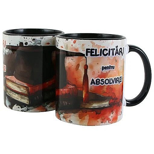 Cana ceramica felicitari pentru absolvire  330 ml negru [1]