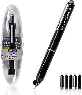 Stilou retract writech negru +5 patr albastre w-784/1-f-blue [1]
