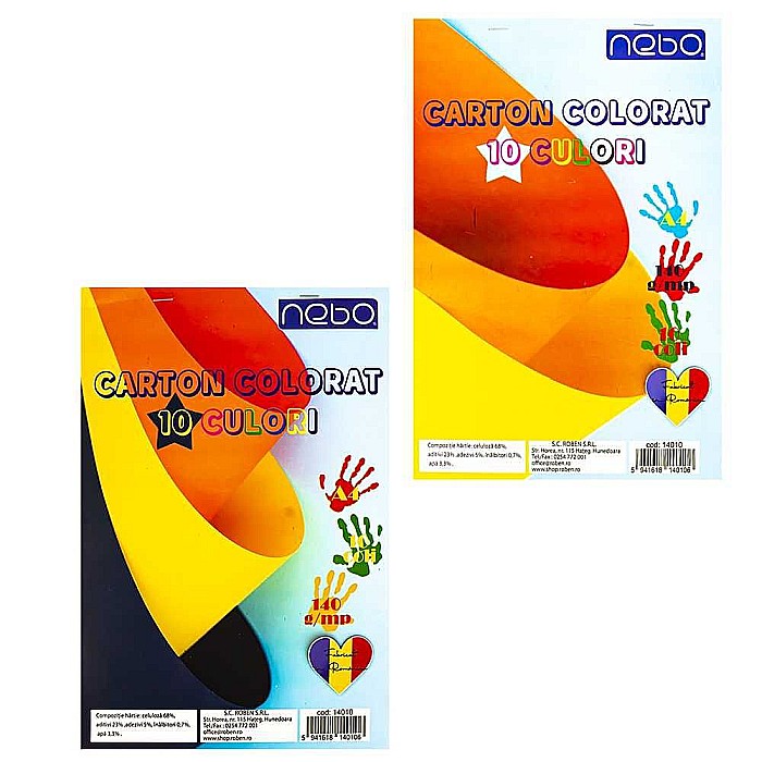 Carton color A4 10 culori /set 140g Nebo [1]