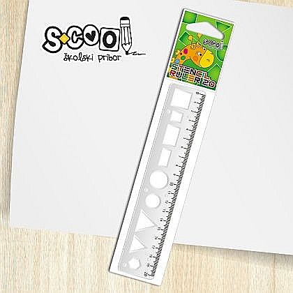 Liniar cu șabloane de Geometrie 20cm S-Cool [1]