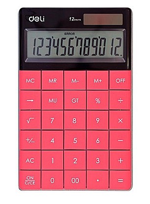 Calculator birou 12dig modern rosu deli dle1589r+++ [1]