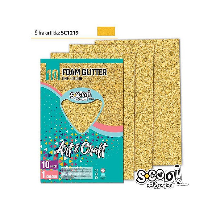 Hartie buretata glitter aurie 20x30cm sc1219 / coala [1]