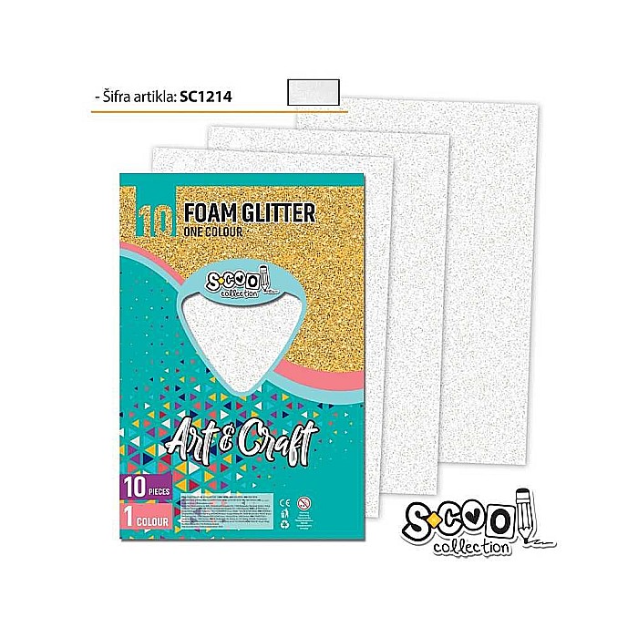 Hartie buretata glitter alba 20x30 cm 1 coala S-Cool [1]