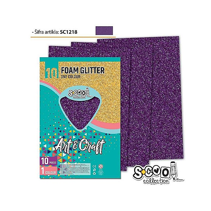 Hartie buretata glitter violet 20x30cm sc1218 / coala [1]
