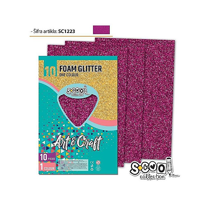 Hartie buretata glitter purpuriu 20x30cm sc1223 / coala [1]