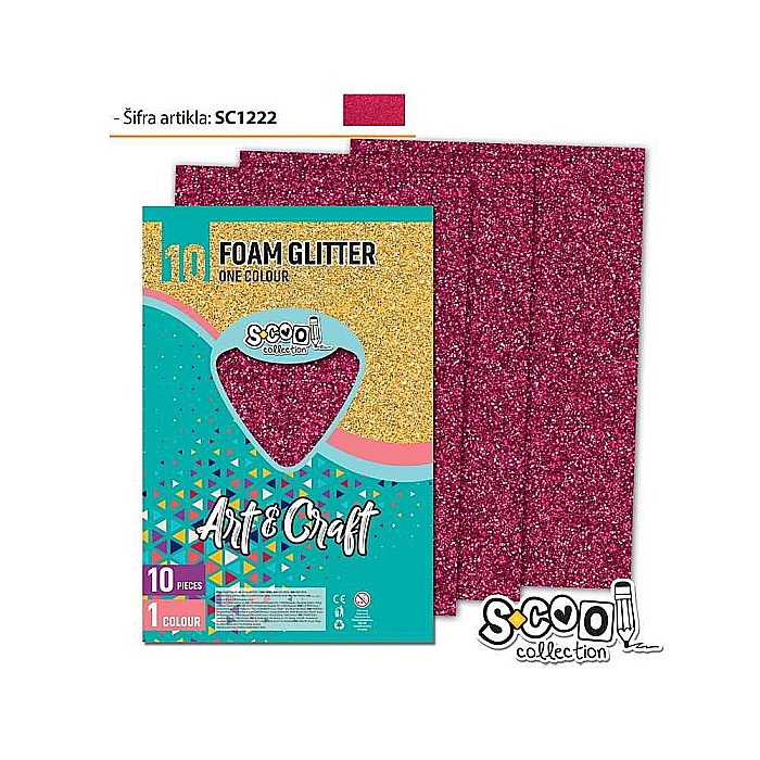Hartie buretata glitter rubiniu 20x30cm sc1222 / coala [1]