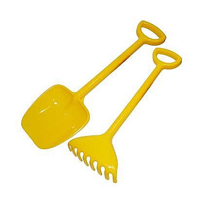 Lopata si grebla plastic 2/set galben Roben Toys [1]