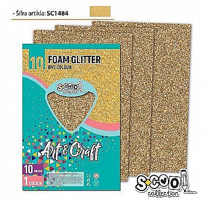Hartie buretata glitter aurie inchis sc1484 / coala [1]