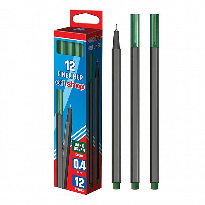Fineliner 0.4 mm verde inchis Offishop [1]