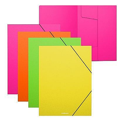 Mapă cu elastic A4, 4 culori neon mat, Erich 50388 [1]