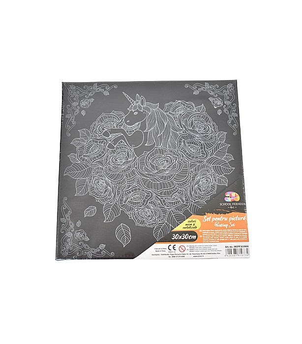 Panza predesenata pe sasiu neagra 30*30cm unicorn mcpp303n64 [1]