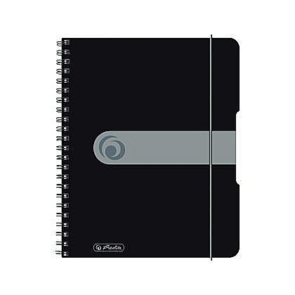 Caiet A5 80 file spirala elastic matematica negru opac Herlitz [1]