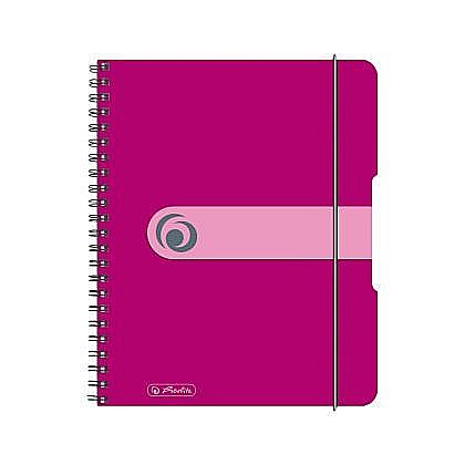 Caiet A5 80 file spirala elastic matematica Fucsia opac Herlitz [1]