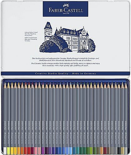 Creioane Colorate Aquarelle, 36 Culori, Goldfaber, Cutie Metalică, FC114636 [1]