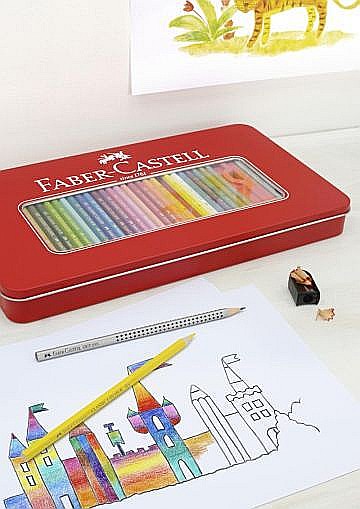 Creioane colorate 12 culori cutie metal Faber-Castell [2]