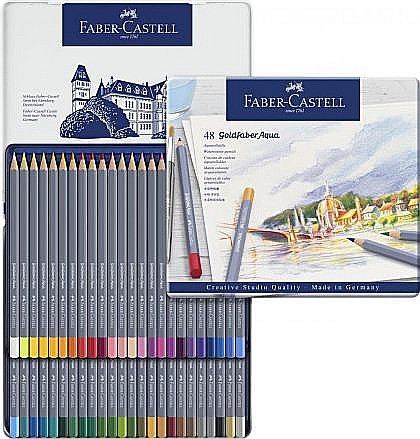 Creioane Colorate Aquarela 48 Culori Goldfaber cutie metalica Faber-Castell [1]