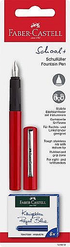 Blister stilou scolar rosu 6 cartuse Faber-Castell [1]