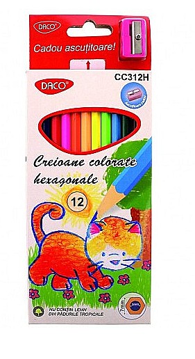 Creion Color 12 Culori Daco Hexagonal CC312H [1]