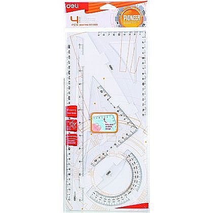 Set Geometrie 4 Piese Transparent Eg00512 Deli Dleg00512 [1]