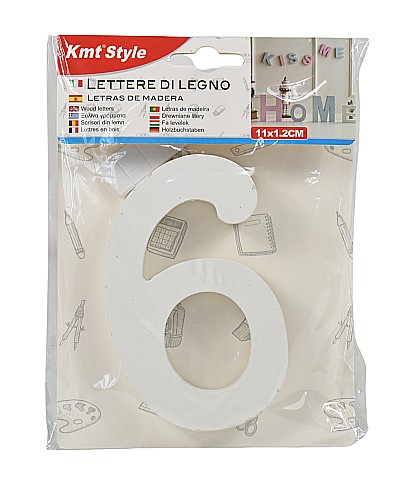Cifra 6 din lemn 68*11*1.2cm 6217533 [1]