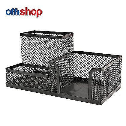 Suport birou mesh,3 compart,negru,20x10x10 cm of208 [1]