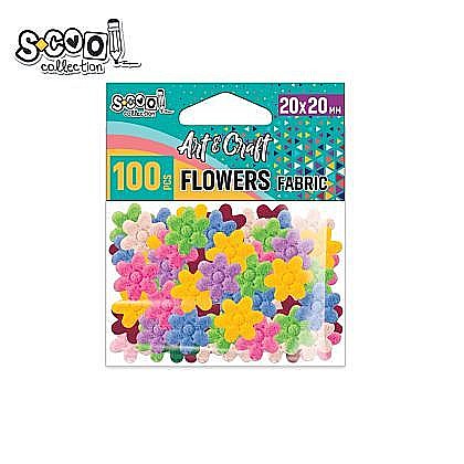Accesorii craft-floricele textil 20x20mm 100buc/set sc1956 [1]