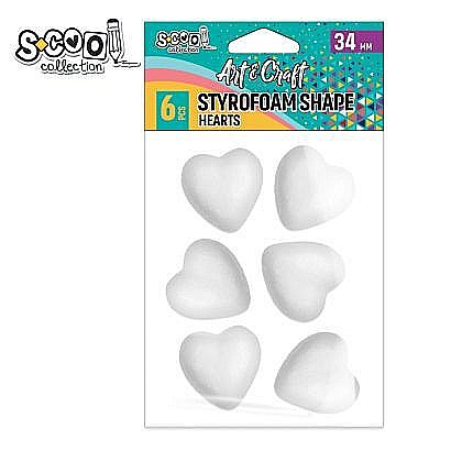 Accesorii craft-inimioare polistiren 34mmm 6buc/set sc1998 [1]
