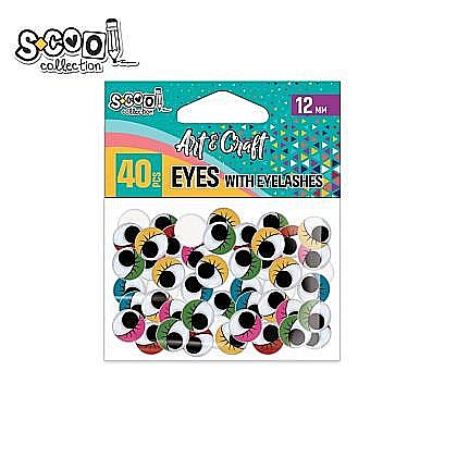 Accesorii craft-ochisori color cu gene 12mm 40buc/set sc2031 [1]