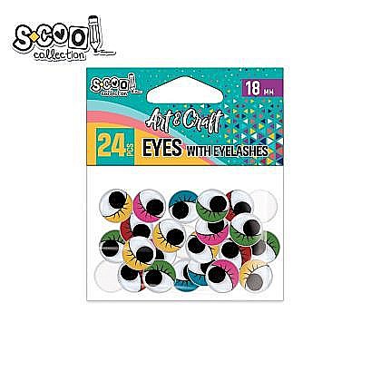 Accesorii craft-ochisori color cu gene 18mm 24buc/set sc2032 [1]