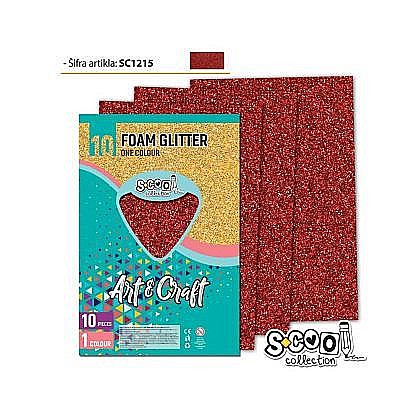 Hartie buretata glitter rosie 20x30cm sc1215 [1]