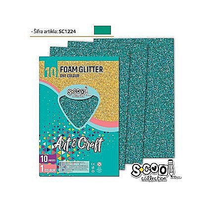 Hartie buretata glitter verde 20x30cm sc1224 [1]