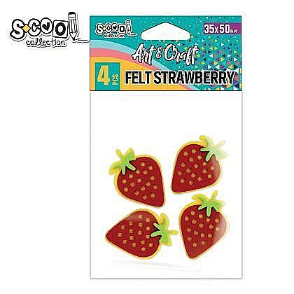 Accesorii craft capsuni fetru 35x50mm 4buc/set sc1977 [1]