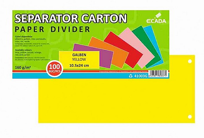 Separator carton 10.5x24 cm 160g 100/set galben Ecada [1]