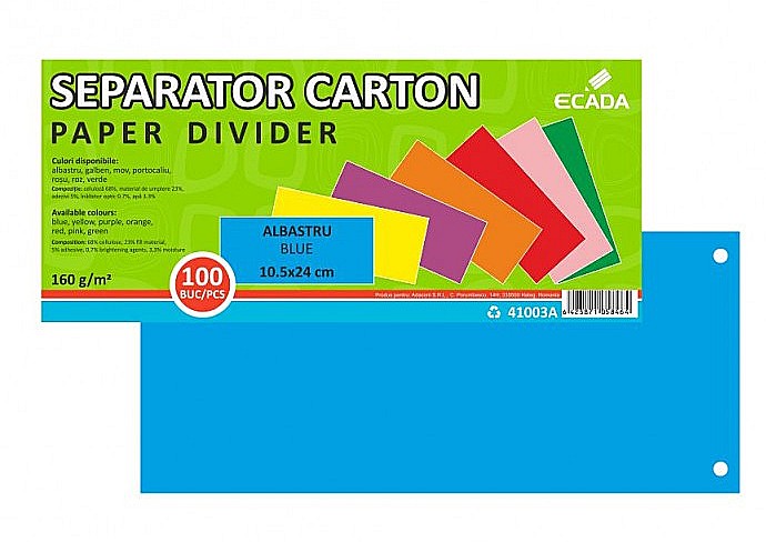 Separator carton 10.5x24cm 160g set 100 albastru ecada [1]