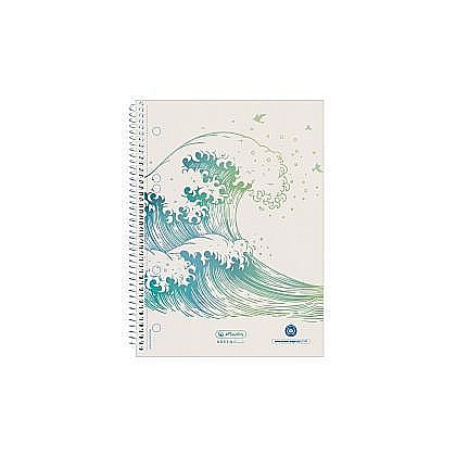 Caiet a5 70f spirala patratele motiv wave greenline 50033492 [1]