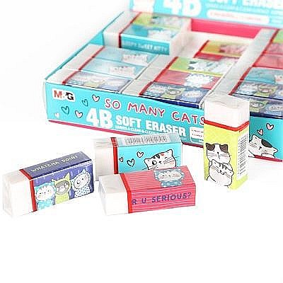 Guma de sters alba, So many cats, dimensiune mini, M&G [1]