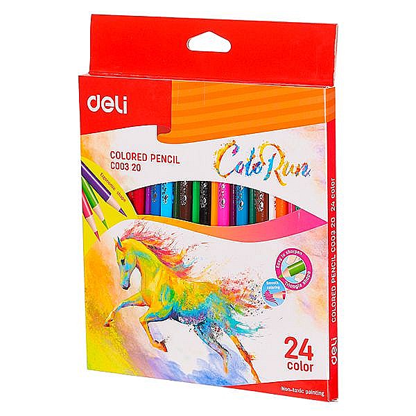 Creioane Colorate 24 Culori Colorun Deli DLEC00320 [1]