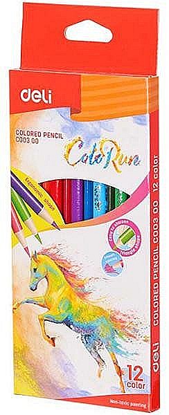 Creioane Colorate 12 Culori Colorun Deli DLEC00300 [1]