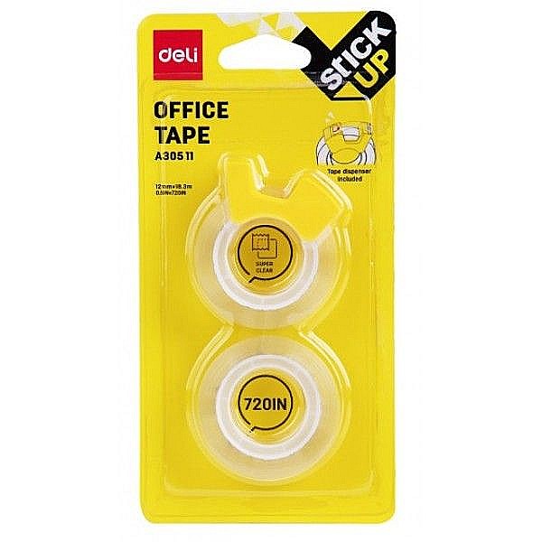 Dispenser banda adeziva invisible 2*12mm*18.3 deli dlea30511 [1]